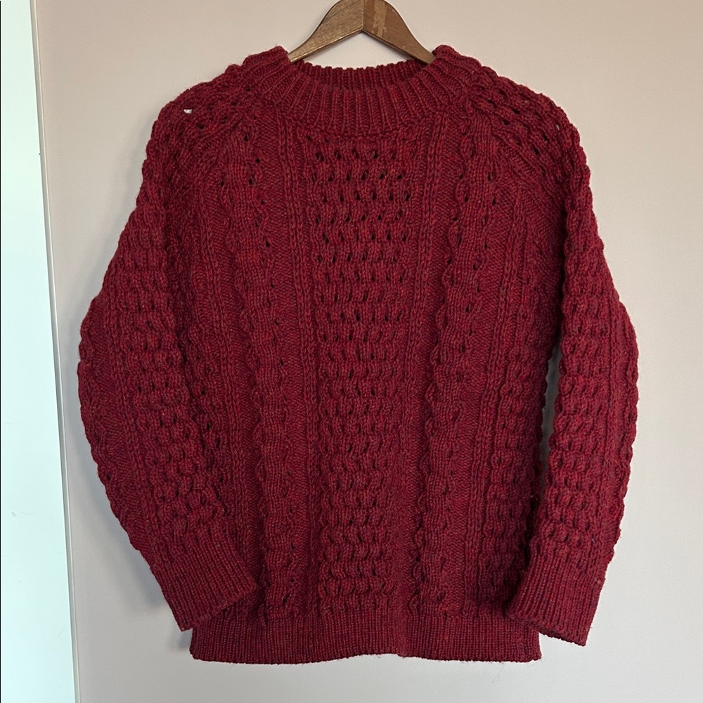 Classic John Molloy Marant Red Cable Knit Sweater (women’s size Small)